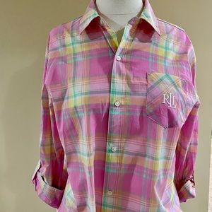 NWT Ralph Lauren Long Sleeve Button Down Tunic Dress Women Size Medium